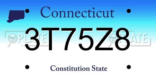 3T75Z8 Connecticut License Plate