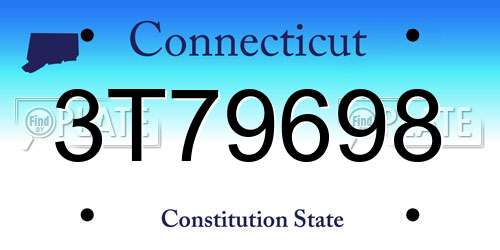 3T79698 Connecticut License Plate