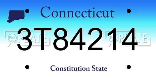 3T84214 Connecticut License Plate