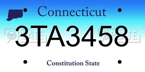 3TA3458 Connecticut License Plate