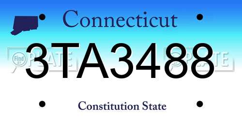 3TA3488 Connecticut License Plate