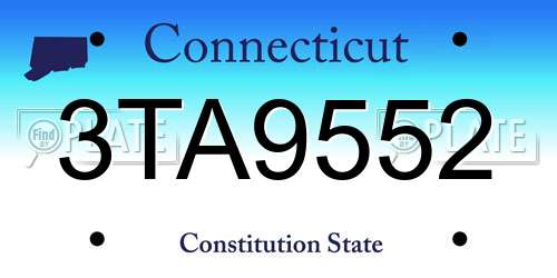 3TA9552 Connecticut License Plate