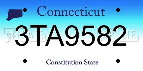 3TA9582 Connecticut License Plate
