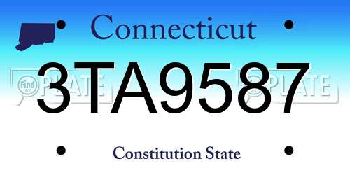 3TA9587 Connecticut License Plate