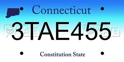 3TAE455 Connecticut License Plate