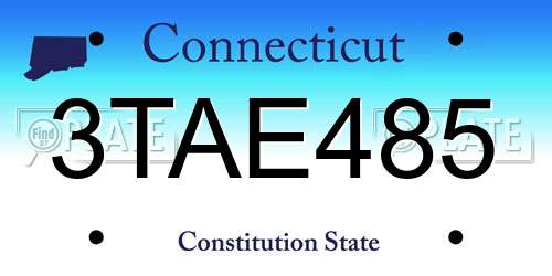 3TAE485 Connecticut License Plate