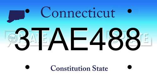 3TAE488 Connecticut License Plate
