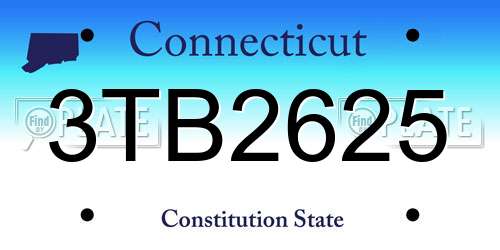 3TB2625 Connecticut License Plate