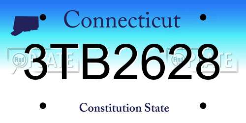 3TB2628 Connecticut License Plate
