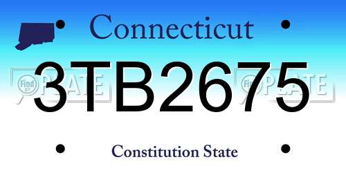 3TB2675 Connecticut License Plate