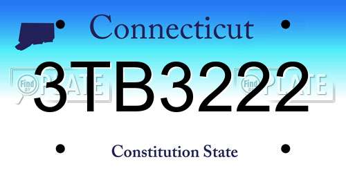 3TB3222 Connecticut License Plate