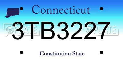3TB3227 Connecticut License Plate