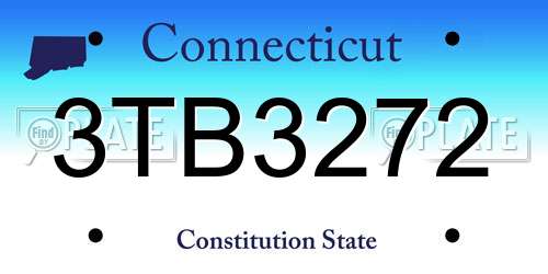 3TB3272 Connecticut License Plate