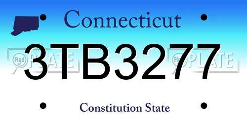 3TB3277 Connecticut License Plate