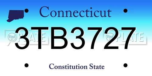3TB3727 Connecticut License Plate