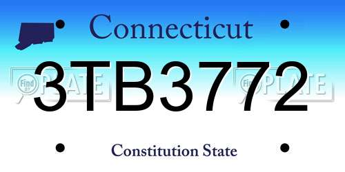 3TB3772 Connecticut License Plate