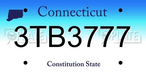 3TB3777 Connecticut License Plate