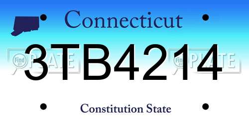 3TB4214 Connecticut License Plate