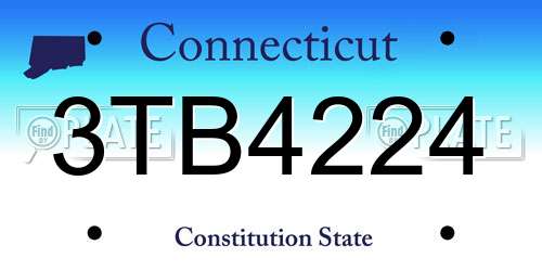 3TB4224 Connecticut License Plate