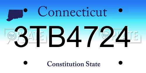 3TB4724 Connecticut License Plate
