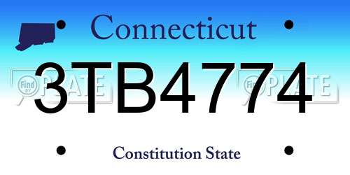 3TB4774 Connecticut License Plate