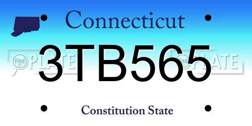 3TB565 Connecticut License Plate
