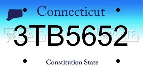 3TB5652 Connecticut License Plate