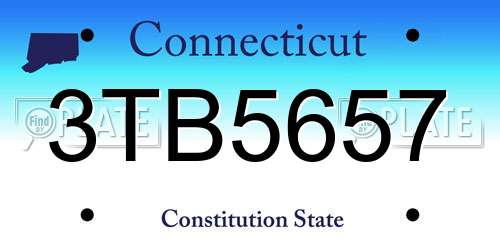 3TB5657 Connecticut License Plate