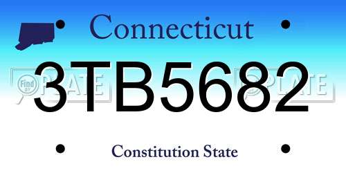 3TB5682 Connecticut License Plate