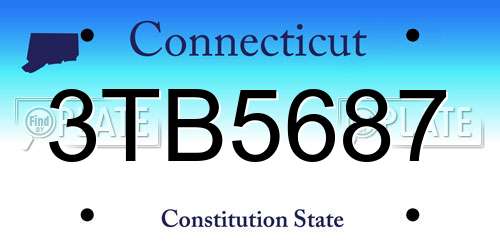 3TB5687 Connecticut License Plate