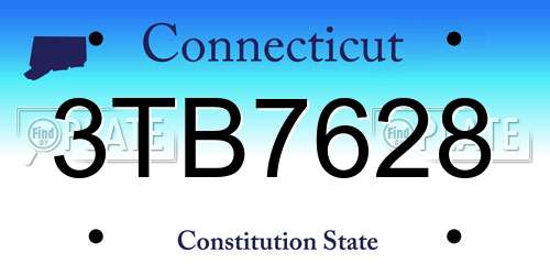 3TB7628 Connecticut License Plate