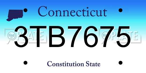 3TB7675 Connecticut License Plate