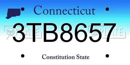3TB8657 Connecticut License Plate