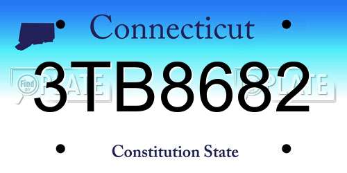 3TB8682 Connecticut License Plate