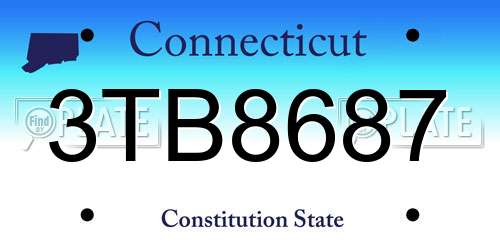 3TB8687 Connecticut License Plate