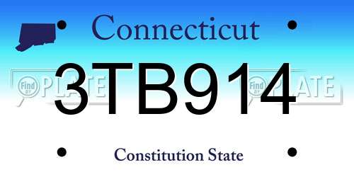 3TB914 Connecticut License Plate
