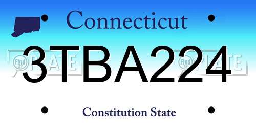 3TBA224 Connecticut License Plate