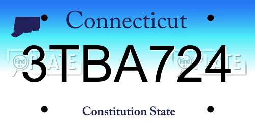 3TBA724 Connecticut License Plate