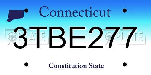 3TBE277 Connecticut License Plate