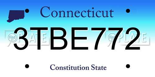3TBE772 Connecticut License Plate