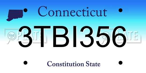 3TBI356 Connecticut License Plate