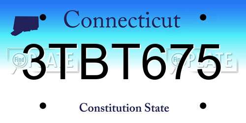 3TBT675 Connecticut License Plate
