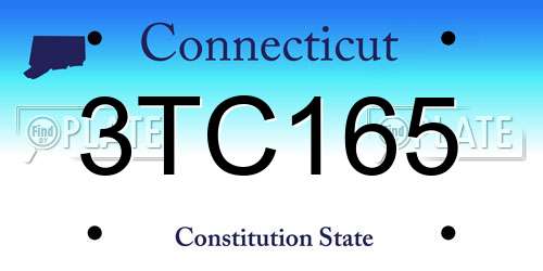 3TC165 Connecticut License Plate