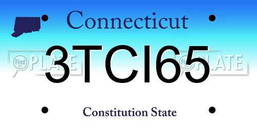3TCI65 Connecticut License Plate