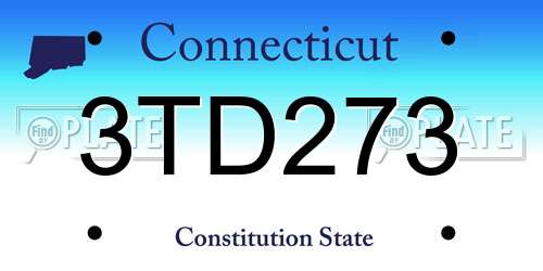 3TD273 Connecticut License Plate