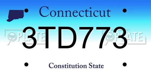 3TD773 Connecticut License Plate