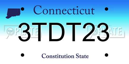3TDT23 Connecticut License Plate