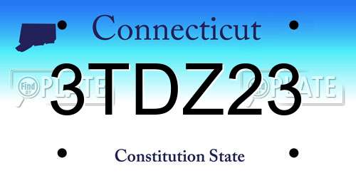 3TDZ23 Connecticut License Plate