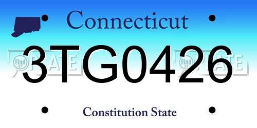 3TG0426 Connecticut License Plate