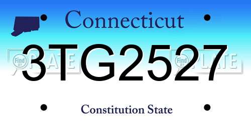 3TG2527 Connecticut License Plate